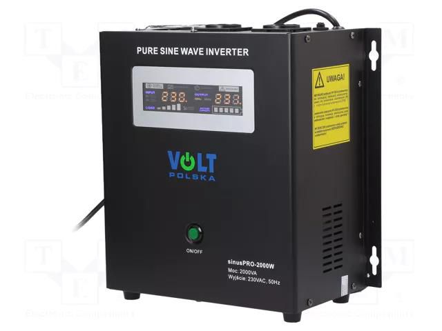 Converter: DC/AC; 1.4kW; Uout: 230VAC; Out: AC sockets 230V; 0÷40°C VOLT POLSKA SINUS-PROW-2000-24