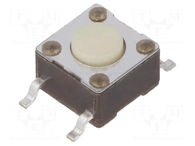 Microswitch TACT; SPST-NO; Pos: 2; 0.05A/24VDC; SMT; none; 2.55N TE Connectivity 2-1437565-8