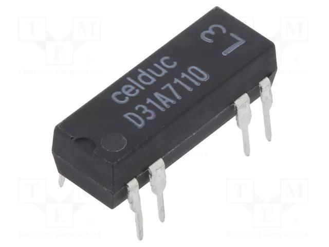 Relay: reed switch; SPST-NO; Ucoil: 24VDC; 1A; max.100VDC; 10W; PCB CELDUC D31A7110