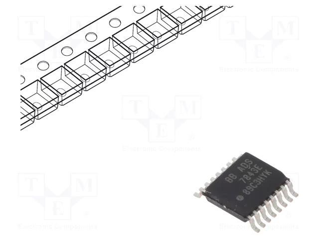 IC: A/D converter; Ch: 4; 12bit; 125ksps; SSOP16; 2.7÷5.25VDC TEXAS INSTRUMENTS ADS7843E/2K5