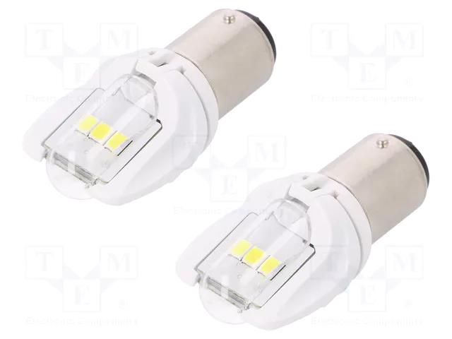 Filament lamp: automotive; BAY15D; white; 12V; 1W; VISIONPRO LED ELTA EB8060TR
