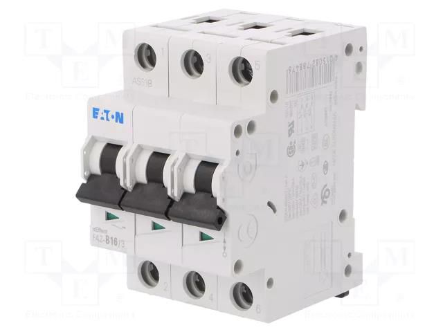 Circuit breaker; 230/400VAC; Inom: 16A; Poles: 3; Charact: B; 15kA EATON ELECTRIC FAZ-B16/3