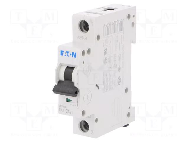 Circuit breaker; 230/400VAC; Inom: 4A; Poles: 1; Charact: C; 15kA EATON ELECTRIC FAZ-C4/1