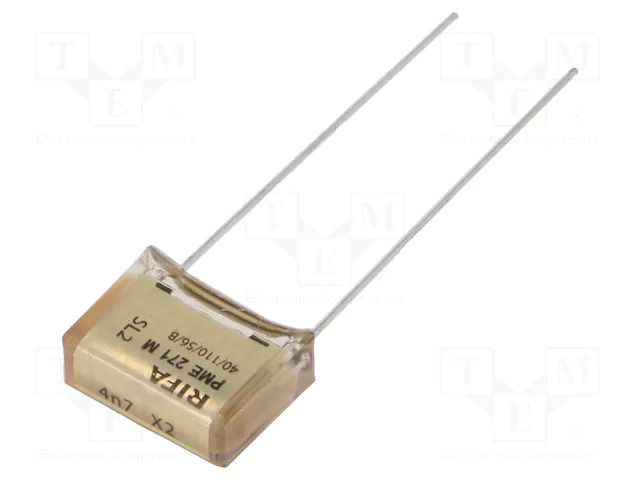Capacitor: paper; X2; 4.7nF; 275VAC; 10.2mm; ±20%; THT; PME271M KEMET PME271M447MR30