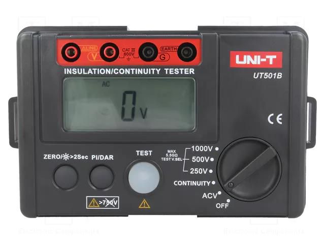 Meter: insulation resistance; LCD; (2000); VAC: 30÷600V UNI-T UT501B