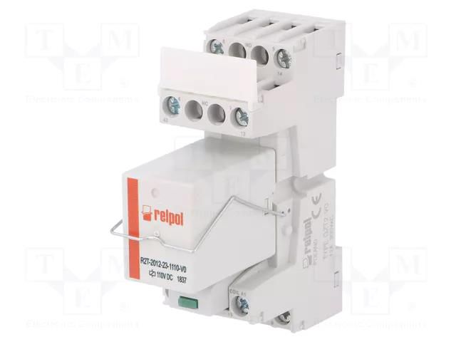 Relay: interface; DPDT; Ucoil: 110VDC; 12A; 12A/250VAC; 12A/24VDC RELPOL PIR2T110DCM43GV0
