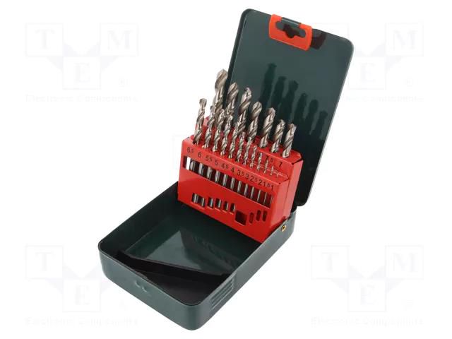 Drill set; for metal; high speed steel grounded HSS-G; 900N/mm2 METABO MTB.627153