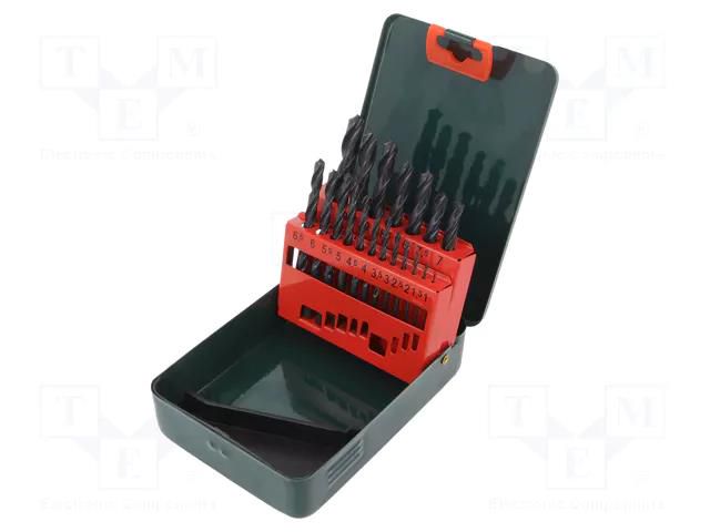 Drill set; for metal; high speed steel ruled HSS-R; metal case METABO MTB.627151