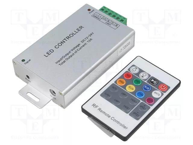 LED controller; RGB lighting control; Ch: 3; 12A; silver; -20÷40°C OPTOFLASH CTR-RGB-4A-01