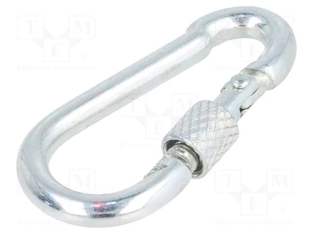 Carabiner; steel; for rope; L: 50mm; zinc; 5mm; with protection DROMET D-KSZ.5.50