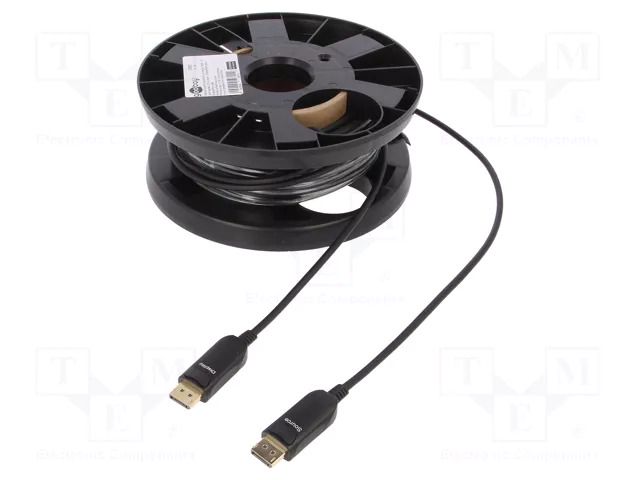 Cable; DisplayPort plug,both sides; 20m; black; metal GOOBAY DP.OPT.20