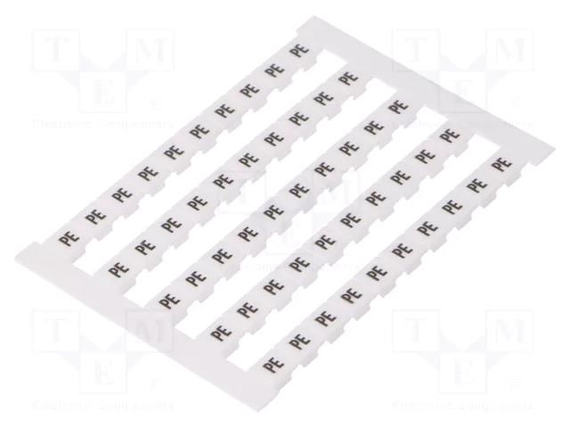 Marker; 6,2mm wide terminals; white; W: 6mm; H: 5mm; Marking: PE WEIDMÜLLER DEK6-GWPE