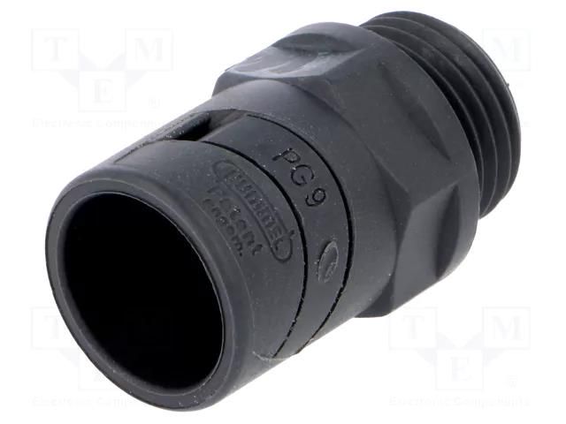 Straight terminal connector; Thread: PG,outside; polyamide; grey HUMMEL HUMMEL-1511090014