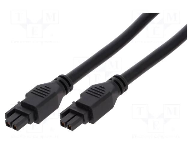 Cable; female; PIN: 2; Len: 0.5m; 300V; 18A; Insulation: PVC; 2x1 MOLEX MX-245136-0205