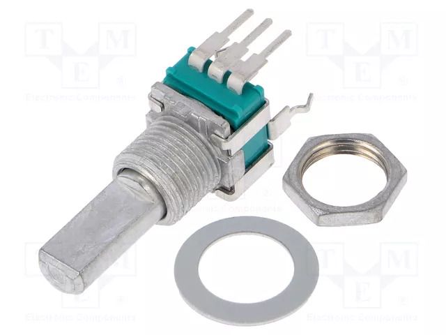 Potentiometer: shaft; single turn,vertical; 10kΩ; ±20%; 6mm; mono ALPS RK09L114001T