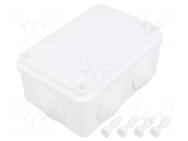 Enclosure: junction box; X: 80mm; Y: 120mm; Z: 50mm; ABS,polystyrene PAWBOL PW-S-BOX206B