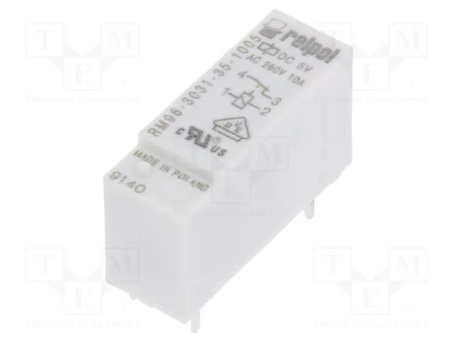 Relay: electromagnetic; SPST-NC; Ucoil: 5VDC; 8A; 8A/250VAC; RM96 RELPOL RM96-3031-35-1005