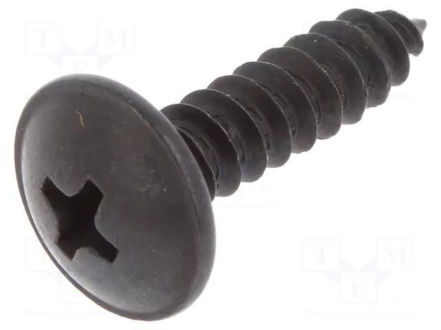 Screw; 100pcs; 19mm; steel; black; Thread: 4,8 ROMIX RX-59215