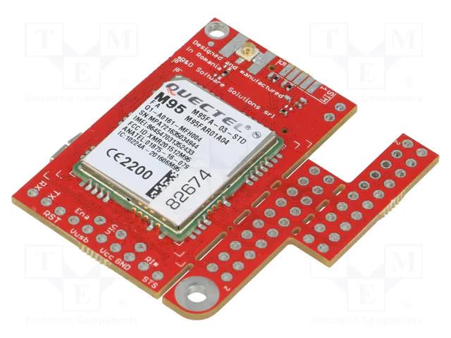 Expansion board; UART,USB; GSM/GPRS/EDGE; IoT; Quectel M95FA R&D SOFTWARE SOLUTIONS UGSM219-M95FA-UFL