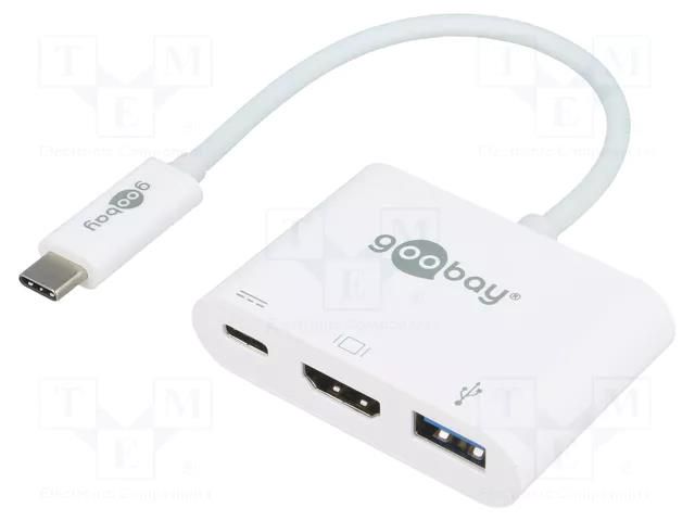 Adapter; HDMI 1.4,USB 3.0; 0.15m; white; Support: 4K,UHD 2160p Goobay USB.C-ADAP-06