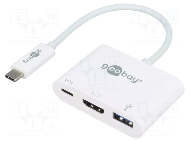 Adapter; HDMI 1.4,USB 3.0; 0.15m; white; 4K,UHD 2160p; 60W GOOBAY USB.C-ADAP-06