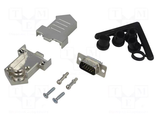 Connector: D-Sub; PIN: 15; plug; male; soldering; for cable; white ENCITECH D45NT09MHDP15WK