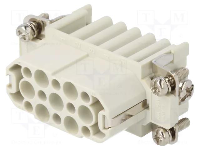 Connector: HDC; contact insert; female; S-D; PIN: 15; size 10A; 10A MOLEX MX-93601-0091