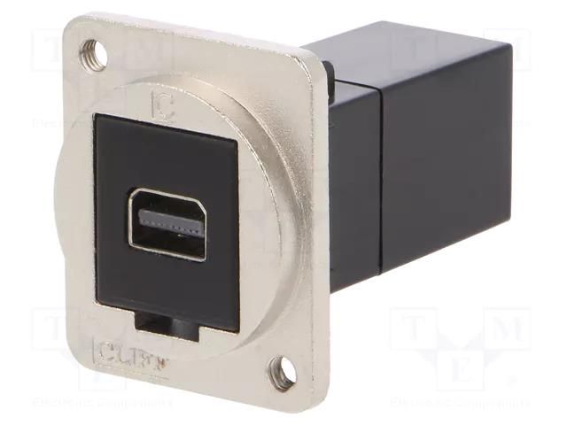 Coupler; mini DisplayPort socket,both sides; FT; 19x24mm; metal CLIFF CP30202M3