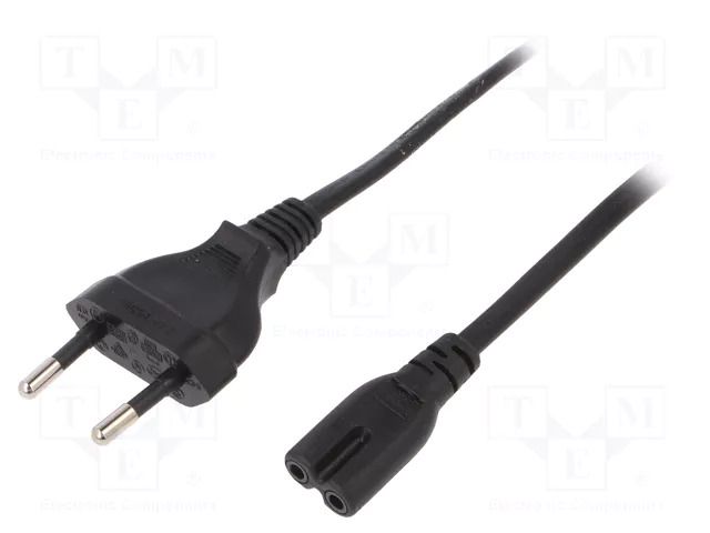 Cable; CEE 7/16 (C) plug,IEC C7 female; 3m; black; 2.5A; 230V LOGILINK CP145