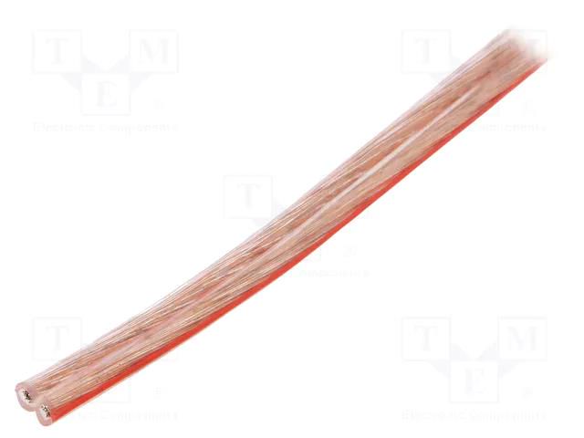 Wire: loudspeaker cable; stranded; CCA; transparent; unshielded LOGILINK CA1084