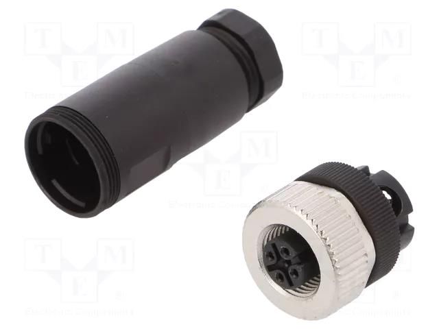 Connector: M12; plug; PIN: 4; female; straight; screw terminal WEIDMÜLLER SAIB-4/9