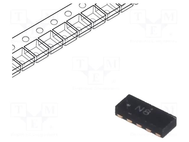 Diode: TVS array; 5V; 2A; 30W; bidirectional; DFN10; Ch: 4; reel,tape TOSHIBA DF10G5M4N