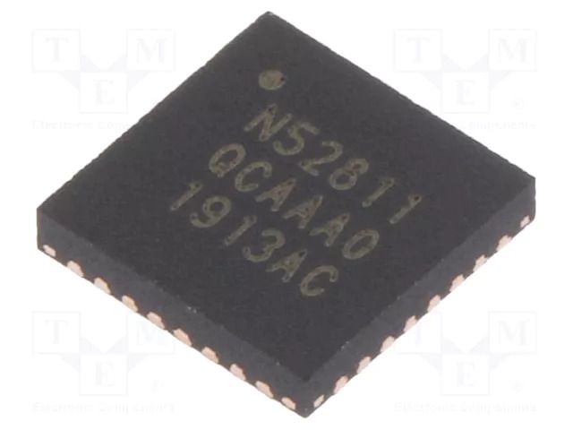 IC: SoC; Bluetooth: 5.1,BLE; 4dBm; I2C,PDM,PWM,QDEC,SPI,UART; SMD NORDIC SEMICONDUCTOR NRF52811-QCAA-T