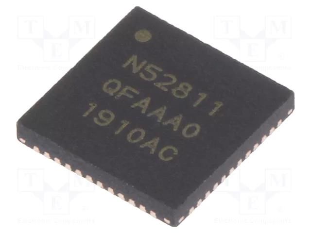 IC: SoC; Bluetooth: 5.1,BLE; 4dBm; I2C,PDM,PWM,QDEC,SPI,UART; SMD NORDIC SEMICONDUCTOR NRF52811-QFAA-T