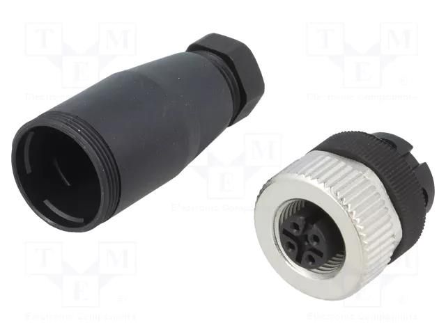 Connector: M12; plug; PIN: 4; female; straight; screw terminal WEIDMÜLLER SAIB-4/7
