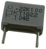 CAPACITOR POLYESTER FILM 0.22UF, 100V, 10%, RADIAL MKT1822422015