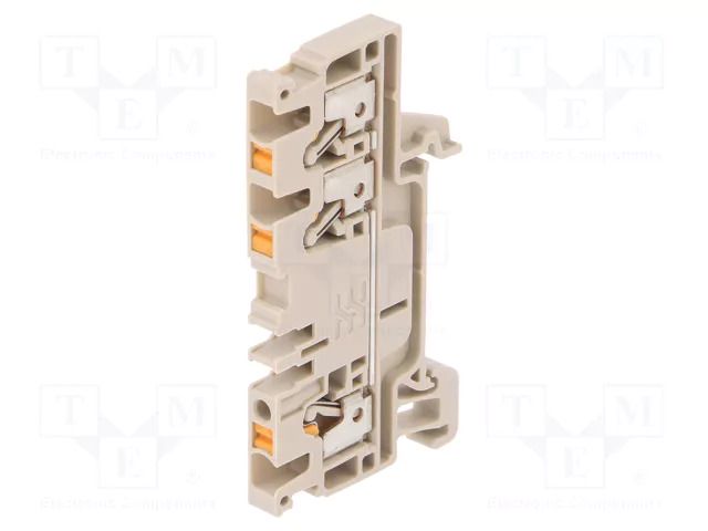 Splice terminal: rail; 24A; spring clamp; beige; wemid; 2.5mm2 WEIDMÜLLER A3C2.5