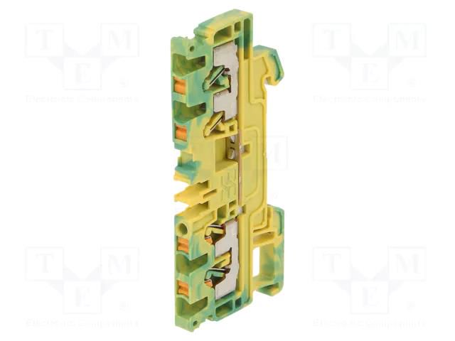 Splice terminal: rail; spring clamp; yellow-green; wemid; 2.5mm2 WEIDMÜLLER A4C2.5PE