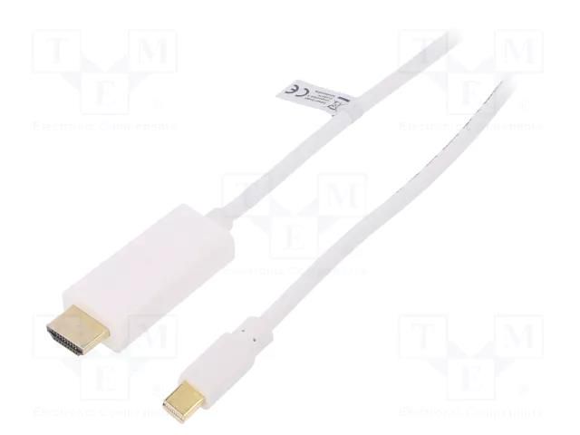 Cable; HDMI plug,mini DisplayPort plug; 2m; white; Support: 3D,4K LOGILINK CV0123