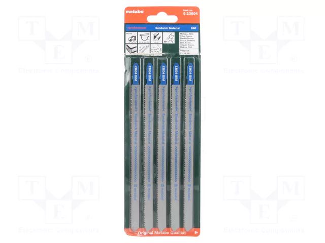 Hacksaw blade-set; tinware; 150mm; SANDWICH METAL; 5pcs. METABO MTB.623604