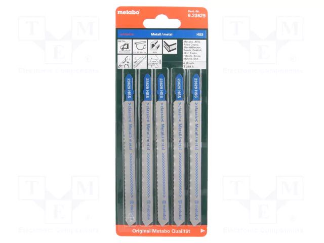 Hacksaw blade-set; tinware; 106mm; BASIC METAL; 5pcs. METABO MTB.623629