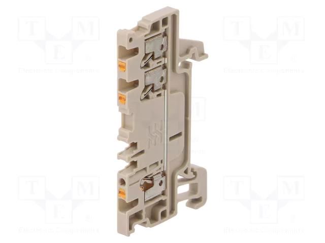 Splice terminal: rail; 17.5A; spring clamp; beige; wemid; 1.5mm2 WEIDMÜLLER A3C1.5