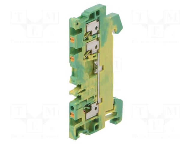 Splice terminal: rail; 1.5mm2; ways: 1; terminals: 3; yellow-green WEIDMÜLLER A3C1.5PE