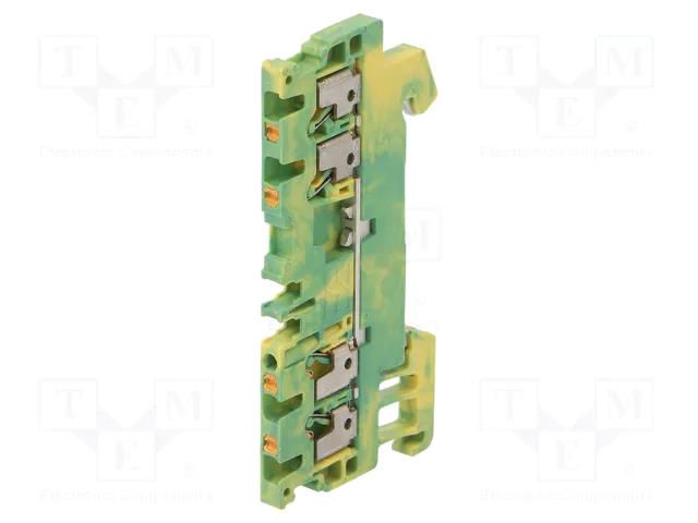 Splice terminal: rail; spring clamp; yellow-green; wemid; 1.5mm2 WEIDMÜLLER A4C1.5PE