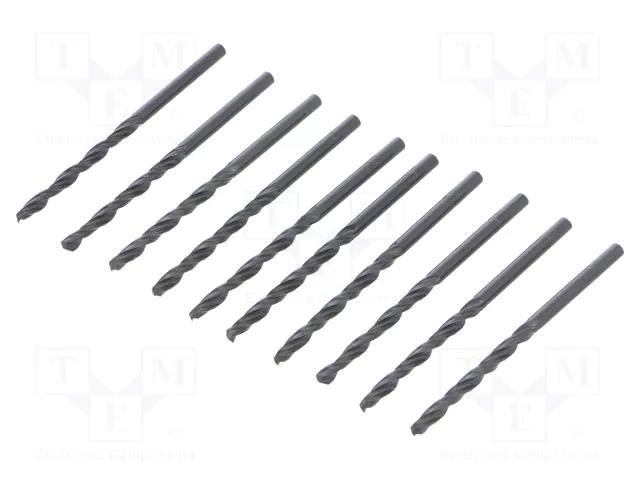 Drill bit; for metal; Ø: 3mm; L: 61mm; high speed steel; 10pcs. METABO MTB.627720