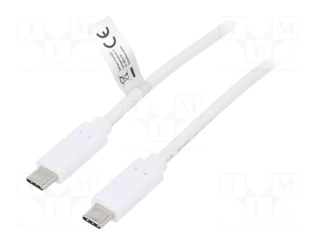 Cable; USB 3.2; USB C plug,both sides; 0.5m; white; 10Gbps; 100W LOGILINK CU0130