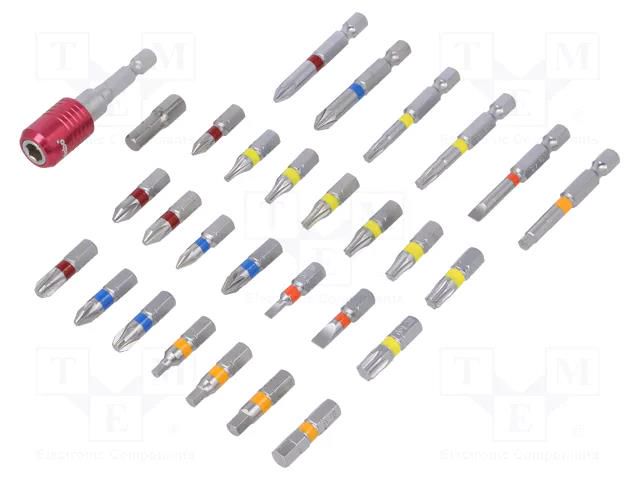 Kit: screwdriver bits; hex key,Phillips,Pozidriv®,slot,Torx® METABO MTB.626710