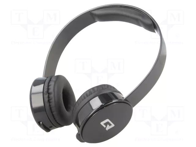 Headphones with microphone; black; Jack 3,5mm; headphones; 1.2m QOLTEC QOLTEC-50817