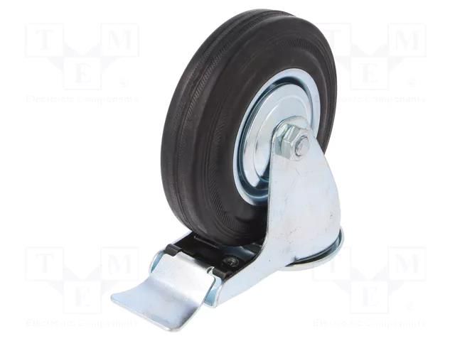 Transport wheel; Ø: 125mm; W: 25mm; H: 152mm; 100kg; rubber; steel RADER CKJS-SG-125W-HC