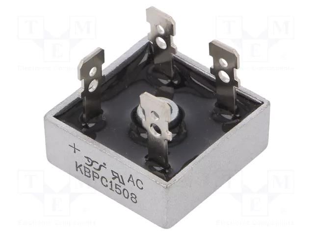 Bridge rectifier: single-phase; Urmax: 800V; If: 15A; Ifsm: 300A YANGJIE TECHNOLOGY KBPC1508-YAN